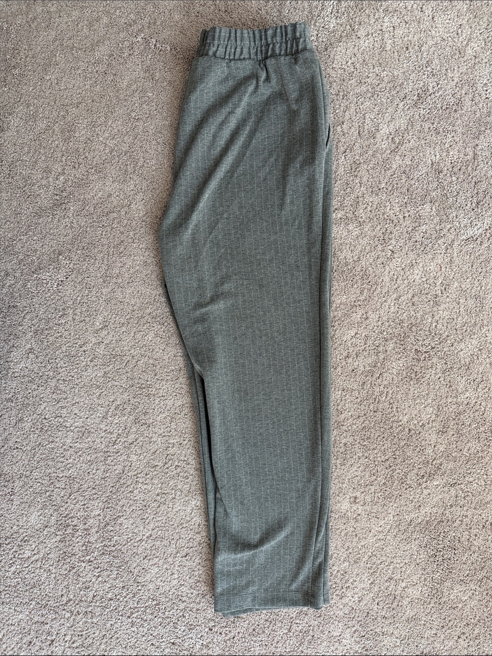 Universal Thread Olive Gray Pinstripe Knit Elastic-Waist Trousers - Picture 2 of 2